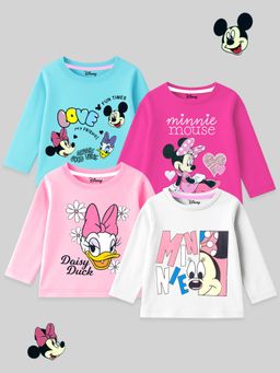 Kuchipoo - Girls Multi-Color Cotton Blend Graphic T-Shirts (Pack of 4)