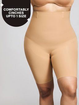 Nykd by Nykaa - Invisiblend Seamless High Waist Tummy & Thigh Shapewear, Brown - NYSH31