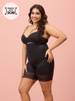 Nykd by Nykaa - Lace Tummy Tucker Shapewear with Anti-Roll Waist, Black - NYSH33