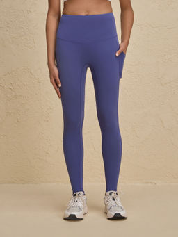 Nykd by Nykaa - Luxe Leggings in Cloud Soft & Squat Proof Fabric with Anti Slip Waist, Blue - NYK261
