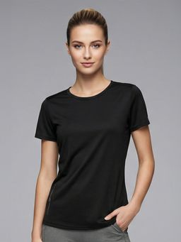 Nobero - Active Crew Neck Black T-Shirt