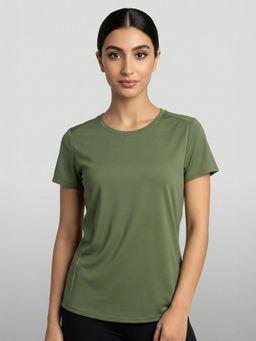Nobero - Green Active Crew Neck T-Shirt