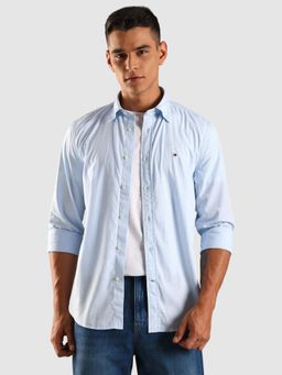 Tommy Hilfiger - Stripes Regular Fit Cotton Blue Casual Shirt
