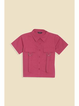 Allen Solly - Girls Pink Textured Casual Top