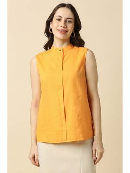 Allen Solly - Women Yellow Textured Formal Top