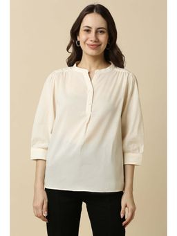 Allen Solly - Women Beige Solid Casual Top