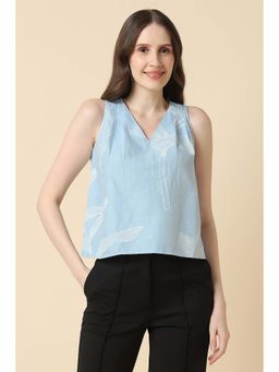 Allen Solly - Women Light Blue Print Casual Top