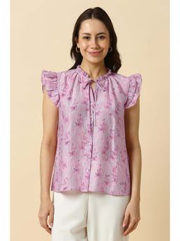 Allen Solly - Women Purple Print Formal Top
