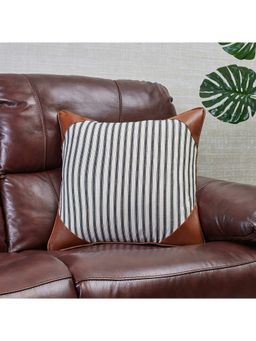 HomeTown - Lu x e Living Stripe Cushion Cover 45 x 45 Cm in Off White Colour