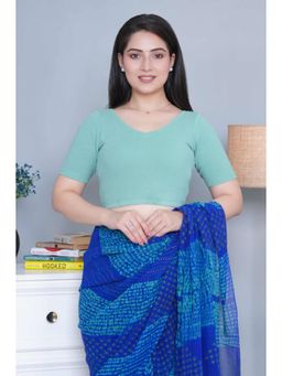 MLADA - Women V-Neck Slim Fit Short Sleeves Cotton Stitched Blouse