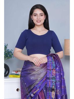 MLADA - Women V-Neck Slim Fit Short Sleeves Cotton Stitched Blouse