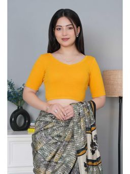 MLADA - Women V-Neck Slim Fit Short Sleeves Cotton Stitched Blouse