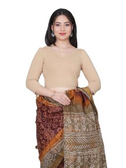 MLADA - Women Solid V-Neck Slim Fit Cotton Stitched Blouse