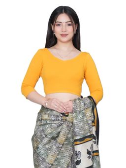 MLADA - Women Solid V-Neck Slim Fit Cotton Stitched Blouse