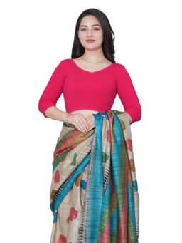 MLADA - Women Solid V-Neck Slim Fit Cotton Stitched Blouse