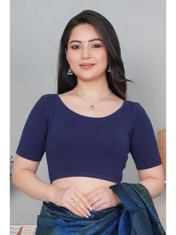 MLADA - Women Stretchable Round Neck Slim Fit Half Sleeves Solid Stitched Blouse Top