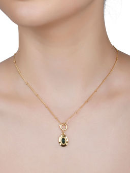 Lilly & Sparkle - Gold Toned Chain with 5 Changeable Heart, Sun, Oval Charms Pendant (Set of 6)