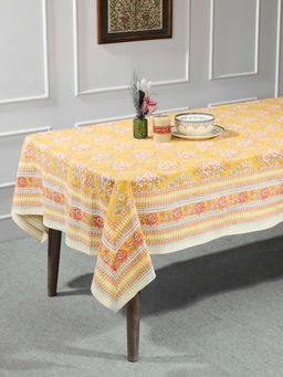Fabindia - Yellow Hamza Printed Cotton Table Cover