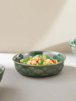 Fabindia - Green Ceramic Serving Bowl Large