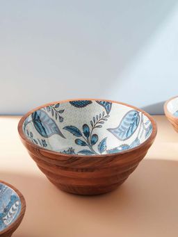 Fabindia - Blue Wood Serving Bowl Large