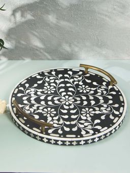 Fabindia - Black Amaya Wooden Round Tray