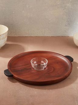 Fabindia - Node Wooden Platter and Dip