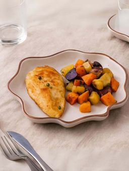 Smokey Cocktail - Handcrafted Zigzag Stoneware Platter- White