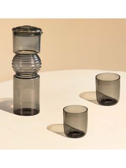 Muun Home - Glass Coiled Carafe - Grey