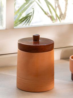 Ellementry - Terracotta Jar With Wooden Lid
