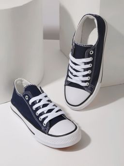 Truffle Collection - Navy Blue Lace-Ups Sneakers for Kids