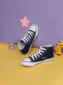 Truffle Collection - Navy Blue Lace-Ups Sneakers for Kids
