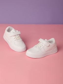 Truffle Collection - White Velcro Sneakers for Kids