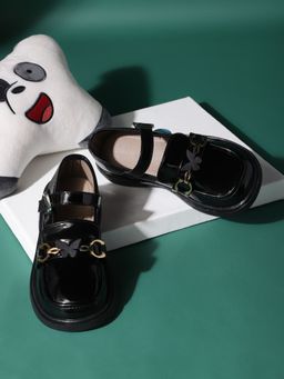 Truffle Collection - Black Velcro Casual Sandals for Kids