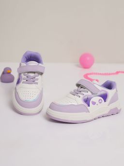 Truffle Collection - Purple Velcro Sneakers for Kids