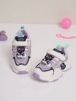 Truffle Collection - Purple Velcro Sneakers for Kids