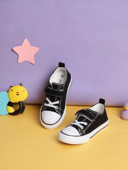 Truffle Collection - Black Velcro Sneakers for Kids