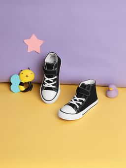 Truffle Collection - Black Velcro Sneakers for Kids