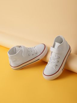 Truffle Collection - White Velcro Sneakers for Kids