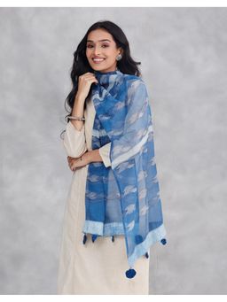 Fabindia - Indigo Cotton Silk Dabu Printed Stole