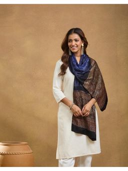 Fabindia - Black Viscose Tie & Dye Stole