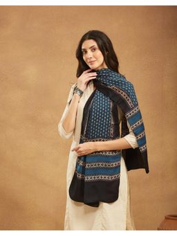 Fabindia - Indigo Viscose Blend Ajrakh Printed Stole