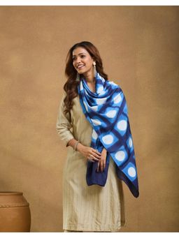 Fabindia - Indigo Viscose Blend Tie & Dye Stole