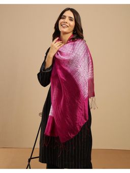 Fabindia - Pink Silk Hand Woven Stole