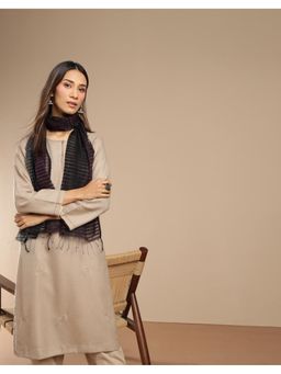 Fabindia - Black Cotton Silk Maheshwari Stole