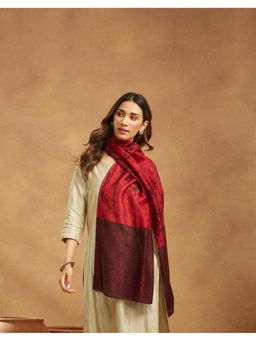 Fabindia - Red Cotton Silk Batik Printed Stole