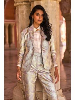 dash and dot - Metallic Brocade Blazer