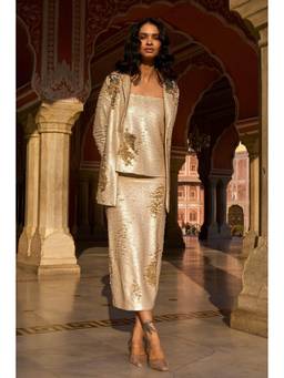 dash and dot - Gold Reversible Sequin Blazer