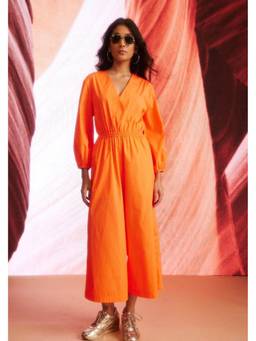 dash and dot - Orange Tangerine Jumpsuit