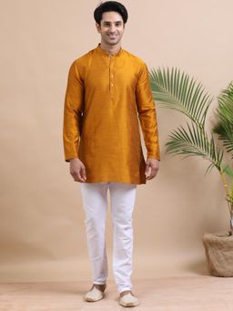 TATTVA - Men Mustard Cotton Woven Kurta