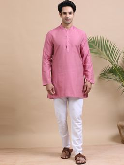 TATTVA - Men Pink Cotton Woven Kurta